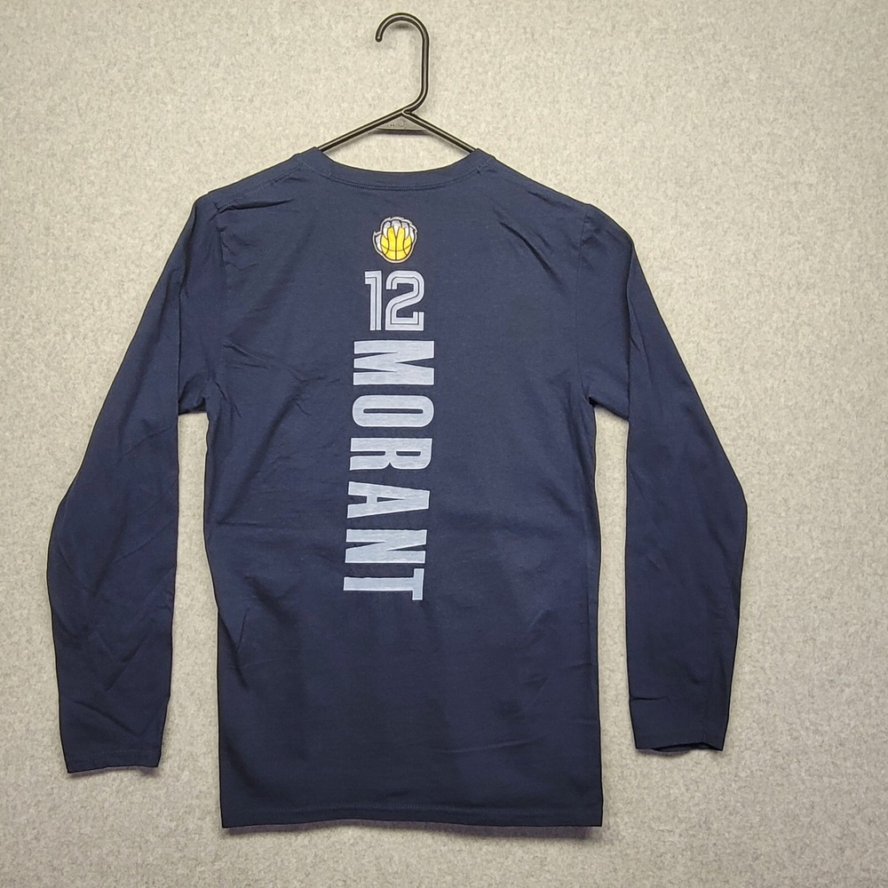 Fanatics Memphis Grizzlies Ja Morant Shirt‎ Mens S Navy Playmaker Long Sleeve